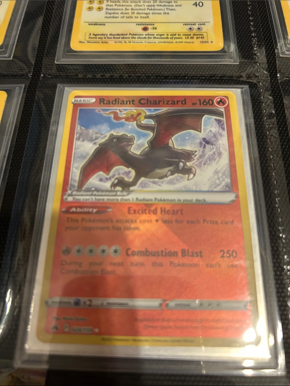 Pokemon Radiant Charizard Holo Card - Red, Yellow